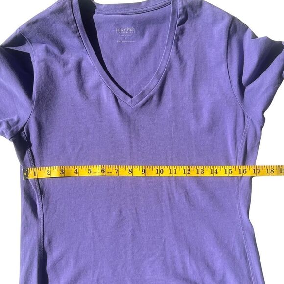 Calvin Klein Performance Quick Dry V-Neck Short Sleeve Top Purple Large - Picture 6 of 8